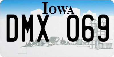 IA license plate DMX069