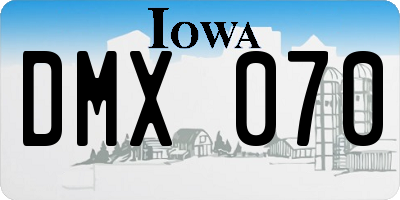 IA license plate DMX070