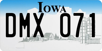IA license plate DMX071