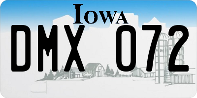 IA license plate DMX072