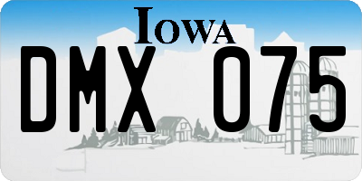 IA license plate DMX075