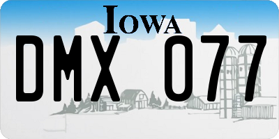 IA license plate DMX077