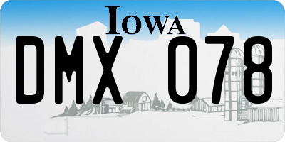IA license plate DMX078