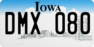 IA license plate DMX080