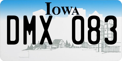 IA license plate DMX083