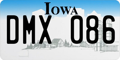 IA license plate DMX086