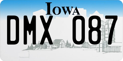 IA license plate DMX087
