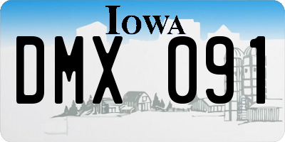IA license plate DMX091