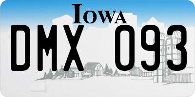 IA license plate DMX093