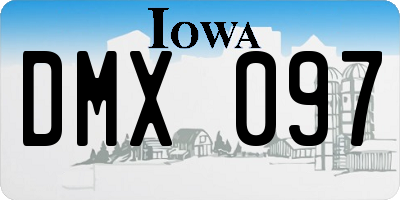 IA license plate DMX097