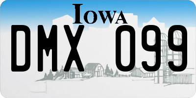 IA license plate DMX099
