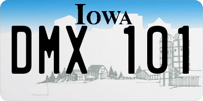 IA license plate DMX101