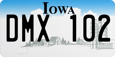 IA license plate DMX102