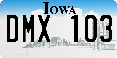 IA license plate DMX103