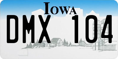 IA license plate DMX104