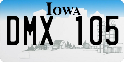 IA license plate DMX105