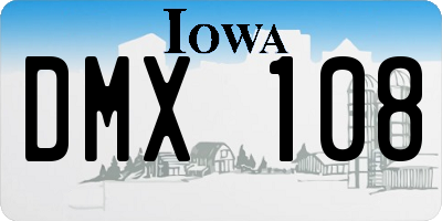 IA license plate DMX108