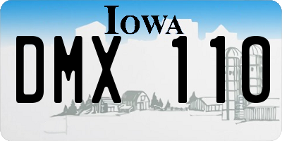 IA license plate DMX110