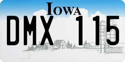 IA license plate DMX115