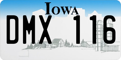 IA license plate DMX116