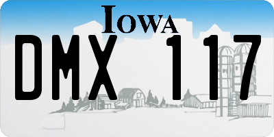 IA license plate DMX117