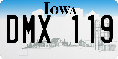 IA license plate DMX119