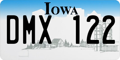IA license plate DMX122