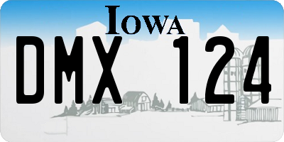 IA license plate DMX124