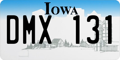 IA license plate DMX131