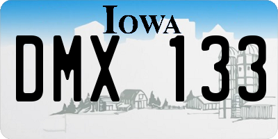 IA license plate DMX133