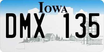 IA license plate DMX135