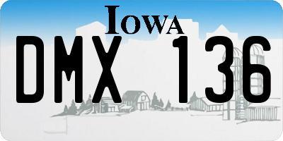 IA license plate DMX136