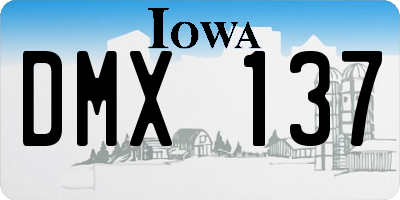 IA license plate DMX137