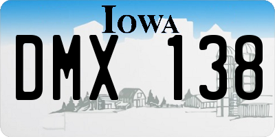 IA license plate DMX138