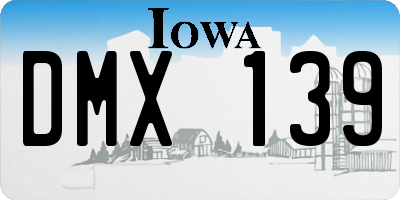 IA license plate DMX139