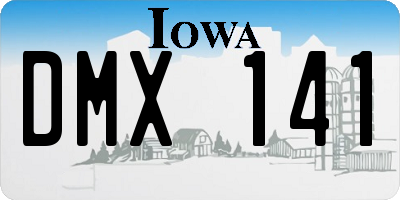 IA license plate DMX141