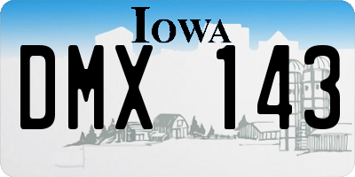 IA license plate DMX143