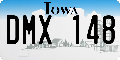 IA license plate DMX148