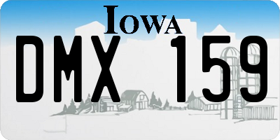 IA license plate DMX159