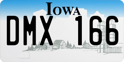 IA license plate DMX166