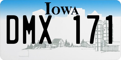 IA license plate DMX171