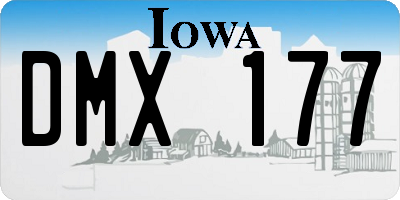 IA license plate DMX177