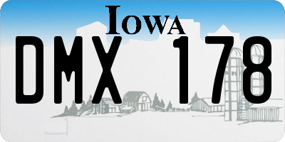 IA license plate DMX178