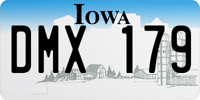 IA license plate DMX179