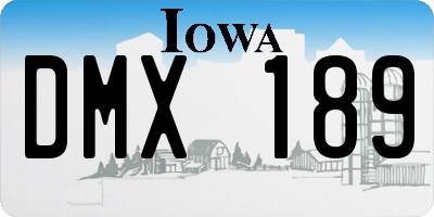 IA license plate DMX189
