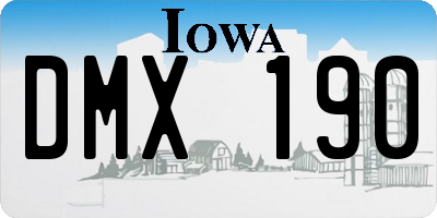 IA license plate DMX190