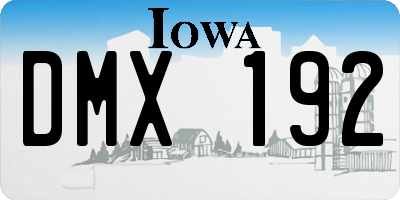 IA license plate DMX192