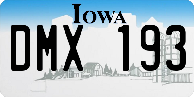 IA license plate DMX193