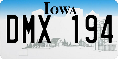 IA license plate DMX194