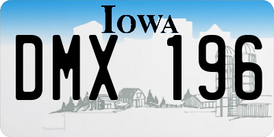 IA license plate DMX196